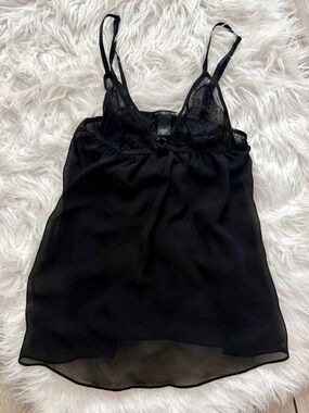 Victoria's Secret Black Sheer Lace Slip Cami